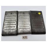 3 ANTIQUE GRATERS