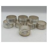 SILVER PLATED 8 NAPKIN RINGS