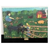 FOLK ART PAINTING ON BOARD