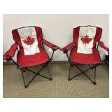 PAIR OF CANADA DAY FOLDING LAWN CHAIRS