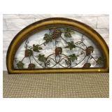 HALF MOON METAL GRAPE VINE WALL HANGING