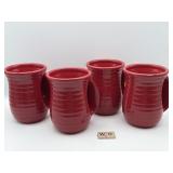 4 RED ELANZE COFFEE MUGS