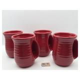4 RED ELANZE COFFEE MUGS