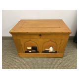 LARGE ANTIQUE TOLE PAINTED BLANKET BOX