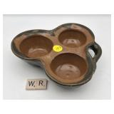 TERRACOTTA 3 SECTION CONDIMENT DISH