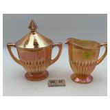 JEANETTE GLASS 'ANNIVERSARY' PATTERN CREAM/SUGAR