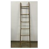 ANTIQUE WOODEN LADDER (DECORATIVE ONLY/REPAIRED)