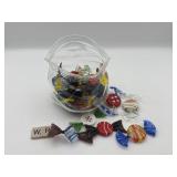 MODERN BLOWN GLASS CANDY IN GLASS BAG