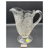 VINTAGE PRESSED GLASS WATER PITCHER