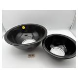 VINTAGE BLACK FINISH PYREX BOWLS