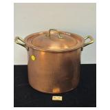 VINTAGE COPPER POT + COVER  MADE IN ITALY