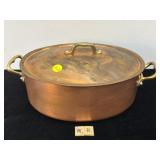 VINTAGE OVAL MADE IN FRANCE COPPER POT + LID