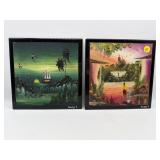 2 HAND PAINTED CERAMIC TILES - SIGNED