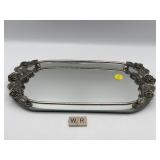 SILVER PLATED MIRRORED VANITY TRAY