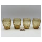SET OF 4 INDIANA GLASS RAISED GRAPE GLASSES