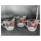 3 FIRE-KING MEASURING CUPS