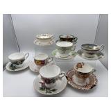 9 CUPS AND SAUCERS