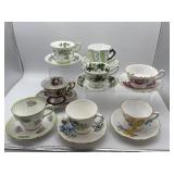 8 CUPS AND SAUCERS