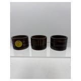3 POTTERY EGG CUPS