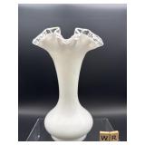 FENTON SILVER CREST RUFFLE TOP VASE