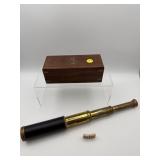 VINTAGE BRASS MARINE TELESCOPE WITH BOX
