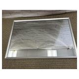 MODERN BEVELLED GLASS GREY FRAMED MIRROR