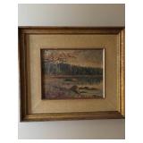 ORIGINAL OIL ON BOARD -PORCUPINE LAKE