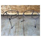 PAIR OF METAL PLANT STANDS
