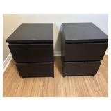 PAIR OF COMPOSITE 2 DRAWER NIGHT STANDS