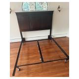 MAHOGANY COLOUR QUEEN SIZE BED FRAME & HEADBOARD