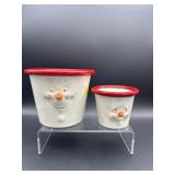2 DEPT 56 SNOWMAN PLANTERS