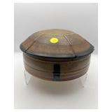 SIGNED POTTERY DOME COVERED DISH