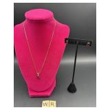 GOLD PLATED STERLING NECKLACE AND EARRING SET
