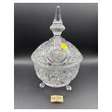 3 FOOTED PINWHEEL CRYSTAL CANDY DISH
