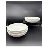 SET OF 4 STOKES WHITE PASTA BOWLS