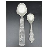 2 PEWTER SPOONS