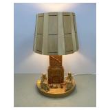 VINTAGE HAND CARVED WOOD LAMP QUEBEC