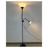 BLACK METAL FLOOR LAMP WITH READING LIGHT