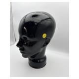 VINTAGE BLACK GLASS MANNEQUIN HEAD