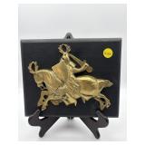 VINTAGE BRASS KNIGHT WALL HANGING