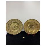 2 BRASS WALL HANGINGS