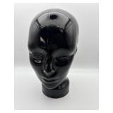 VINTAGE BLACK GLASS MANNEQUIN HEAD