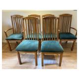 6 FABRIC SEAT DINING CHAIRS