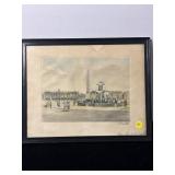 HAND COLORED ETCHING (SIGNED)
