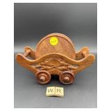 HAND CARVED COASTER SET WITH HOLDER