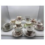 10 CUPS AND SAUCERS