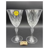 PAIR OF CRYSTAL WINE GLASSES