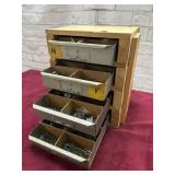 HANDMADE HARDWARE CABINET WITH CONTENTS