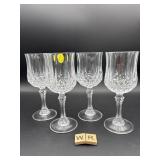 SET OF 4 CRYSTAL WINE GLASSES