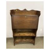 ANTIQUE DROP FRONT DESK WITH BOOK SHELVES